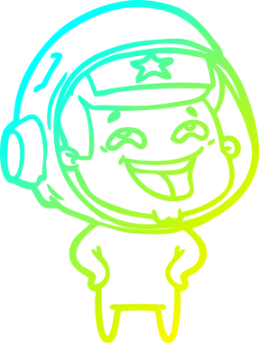 Bir insan tarafından çizilmiş gülen astronotun soğuk gradyan çizimi