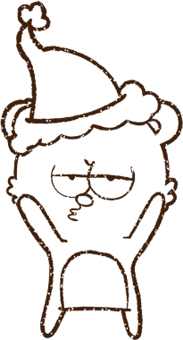 Bir insan tarafından çizilmiş Noel Ayısı Kömürü