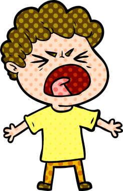 Bir insan tarafından çizilmiş öfkeli bir adam.