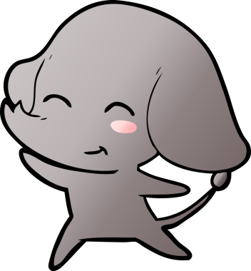 Bir insan tarafından çizilmiş şirin bir fil.