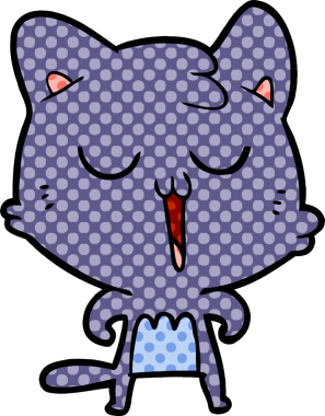 Bir insan tarafından çizilmiş çizgi film kedisi.