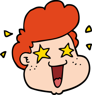 Bir insan tarafından çizilmiş çizgi film çocuğunun yüzü.