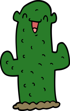 bir insan tarafından çizilmiş karikatür kaktüsü