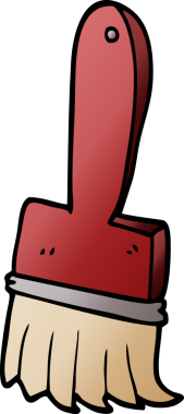 Bir insan tarafından çizilmiş karalama boya fırçası.