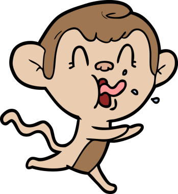 Bir insan tarafından çizilmiş çılgın çizgi film maymunu