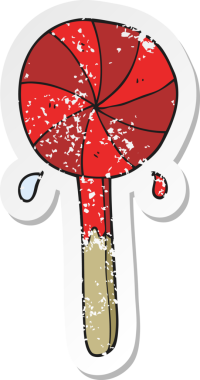 Bir insan tarafından çizilmiş bir lolipopun gerilimli yapıştırması.