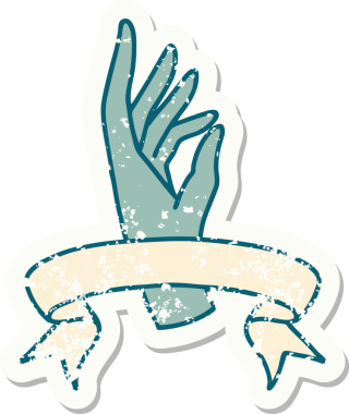 Bir insan tarafından çizilmiş eski bir çıkartma.