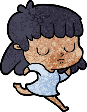 Bir insan tarafından çizilmiş ilgisiz bir kadın çizgi filmi.