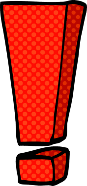 Bir insan tarafından çizilmiş karalama ünlem işareti.