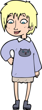 Bir insan tarafından çizilmiş karikatür kadın.