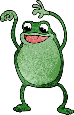 Bir insan tarafından çizilmiş karalama kurbağası.