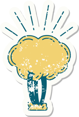 Bir insan tarafından çizilmiş dövme stili bir ağacın eski etiketi.