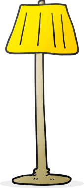 Bir insan tarafından çizilmiş serbest çizim çizgi film lambası.