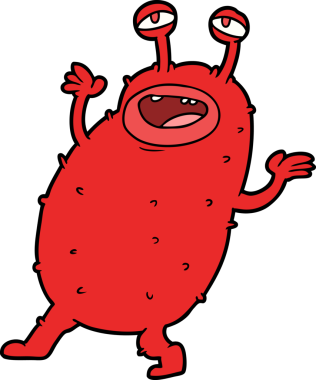 Bir insan tarafından çizilmiş uzaylı çizgi filmi.