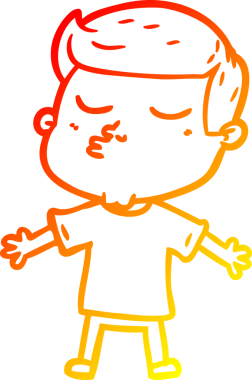 Bir insan tarafından çizilen çizgi film modelinin sıcak çizgi çizimi.