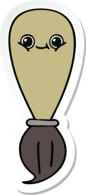 Bir insan tarafından çizilmiş şirin bir karikatür fırçasının çıkartması.