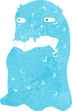 Bir insan tarafından çizilmiş iğrenç bir hayalet.