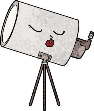 bir insan tarafından çizilmiş bir teleskop.