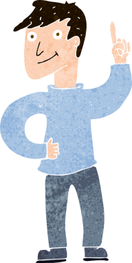 Bir insan tarafından çizilmiş harika bir fikri olan çizgi film adamı.