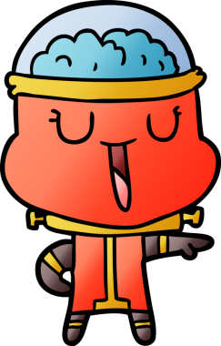 Bir insan tarafından çizilmiş mutlu çizgi film robotu