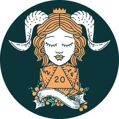 Bir insan tarafından çizilmiş doğal yirmi zar atma ikonu