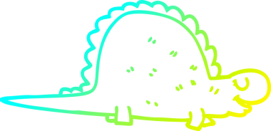 Bir insan tarafından çizilmiş tarih öncesi bir dinozorun soğuk gradyan çizimi