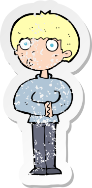 Bir insan tarafından çizilmiş garip bir çizgi filmin gerilimli çıkartması.