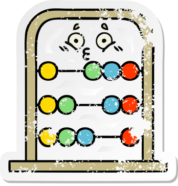 Bir insan tarafından çizilmiş şirin bir abaküsün sıkıntılı çıkartması.