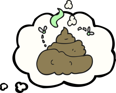 Bir insan tarafından çizilmiş serbest çizim baloncuk karikatür iğrenç kaka