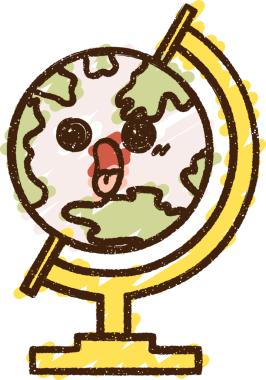 Bir insan tarafından çizilen Dünya Tebeşiri