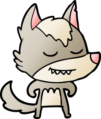 Bir insan tarafından çizilmiş dost canlısı bir kurt.