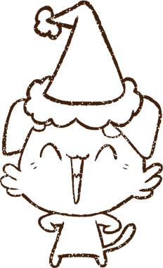 Bir insan tarafından çizilmiş Noel Köpeği Kömürü