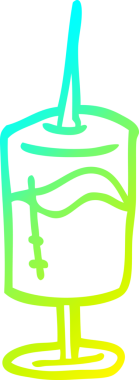 Bir insan tarafından çizilmiş bir iğnenin soğuk gradyan çizimi