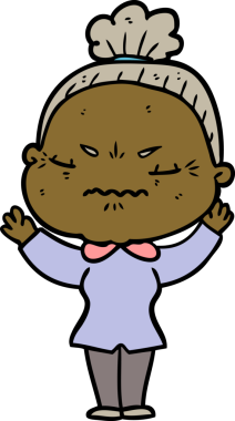 Çizgi film bir insan tarafından çizilmiş yaşlı bir kadın tarafından rahatsız edildi.