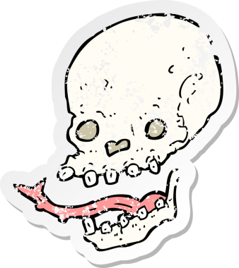 Bir insan tarafından çizilmiş ürkütücü bir karikatürün gerilimli yapıştırması.