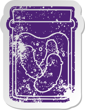 Bir insan tarafından çizilmiş turşu turşusu kavanozu.