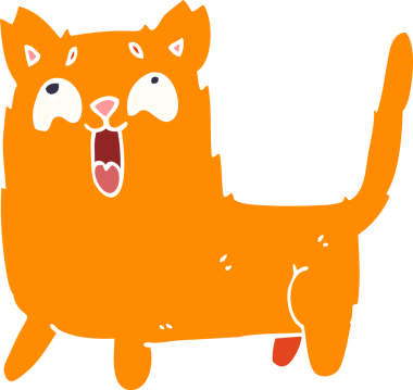 Bir insan tarafından çizilmiş komik bir kedi.