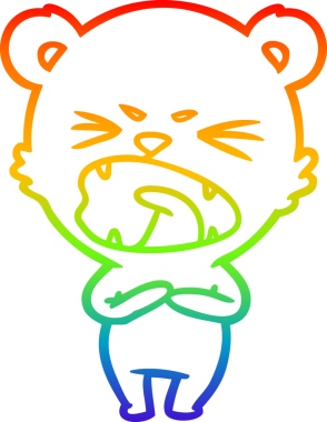 Bir insan tarafından çizilmiş kızgın bir kutup ayısının gökkuşağı gradyanı çizimi