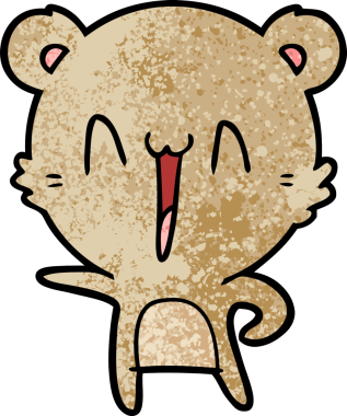 Bir insan tarafından çizilmiş mutlu ayı karikatürü