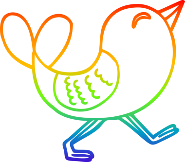 gökkuşağı gradyan çizgi çizimi bir insan tarafından çizilmiş mavi kuş