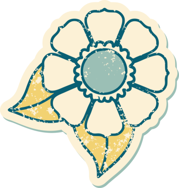 Bir insan tarafından çizilmiş bir çiçeğin sembolik dövmesi.