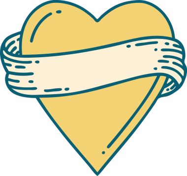 Bir insan tarafından çizilmiş kalp ve bayrağın ikonik dövme şekli