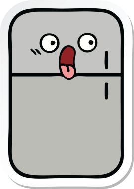 Bir insan tarafından çizilmiş şirin bir buzdolabı etiketi.