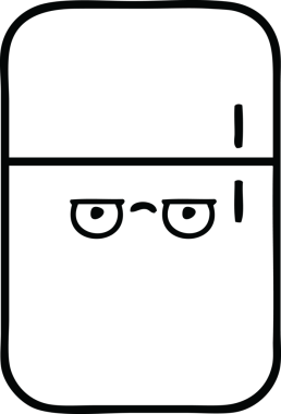 Bir insan tarafından çizilmiş bir buzdolabı karikatürü.