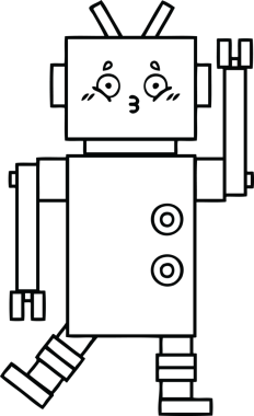 Bir insan tarafından çizilmiş robot çizimi
