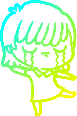 Bir insan tarafından çizilmiş ağlayan bir karikatür çizimi.