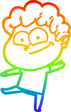 Bir insan tarafından çizilmiş mutlu bir adamın çizgi çizimi.