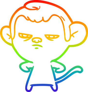 gökkuşağı gradyan çizgi çizimi bir insan tarafından çizilmiş bir maymun