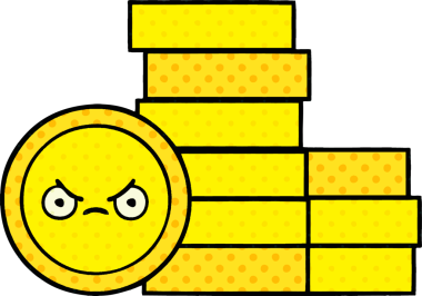 bir insan tarafından çizilmiş bir madeni paranın çizgi filmi