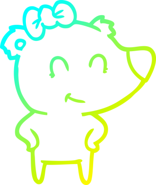 Bir insan tarafından çizilmiş bir dişi ayı çizgi filmi.